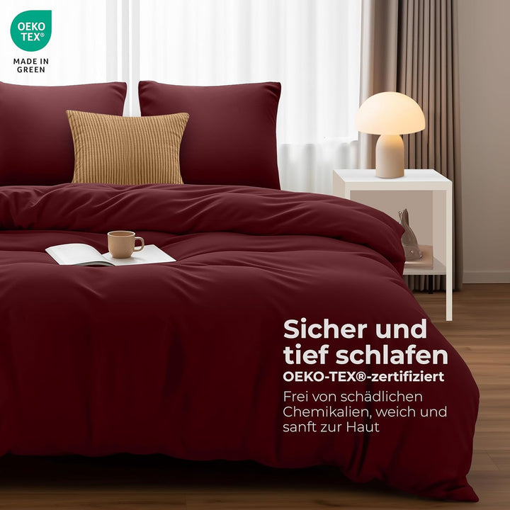 Utopia Bedding Bettwäsche 220x240 Set - Mikrofaser Bettbezug 240x220 cm + 2 Kissenbezüge 65x65 cm -