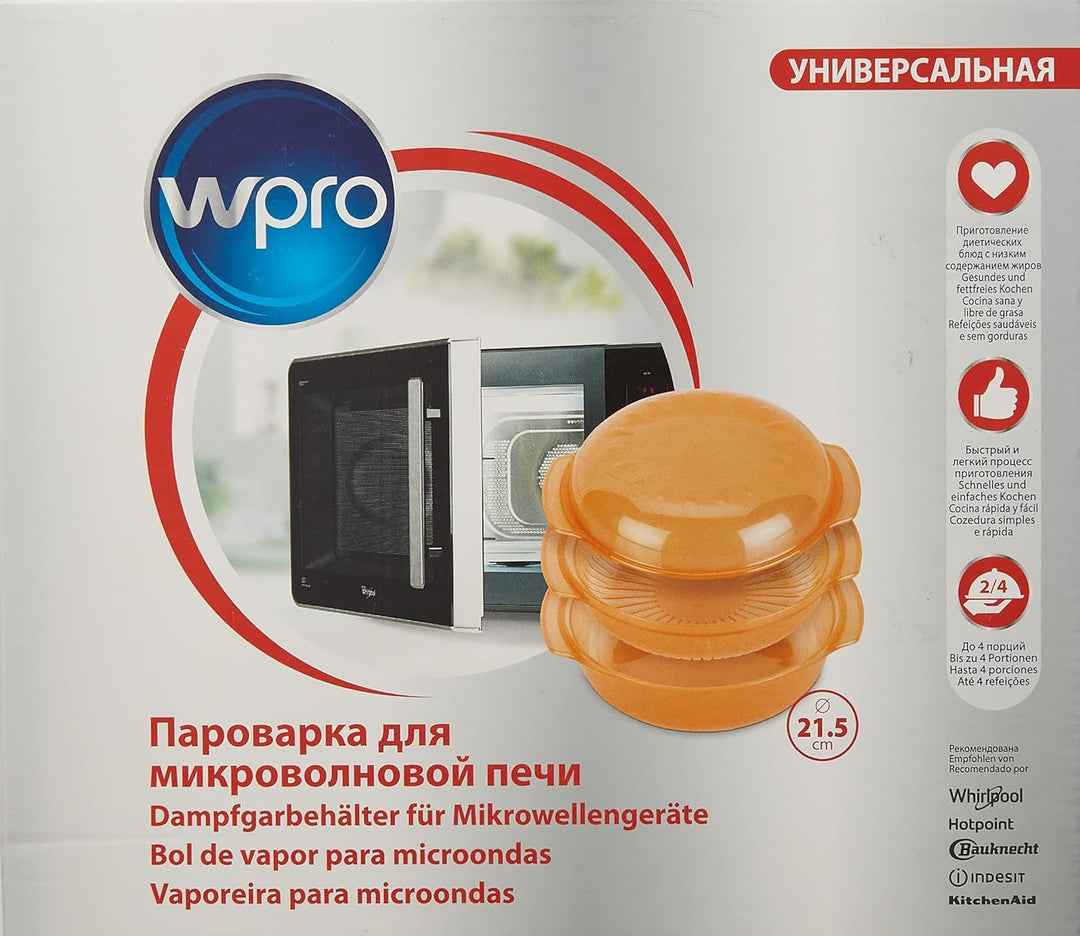Wpro Dampfgarer für Mikrowelle, rund, Orange
