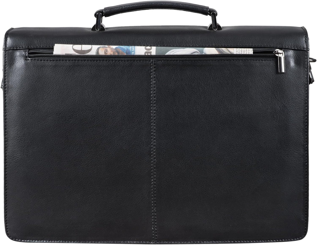 STILORD 'Angelo' Vintage Aktentasche Echtleder mit 15.6 Zoll Laptop-Fach Grosse Businesstasche mit Z