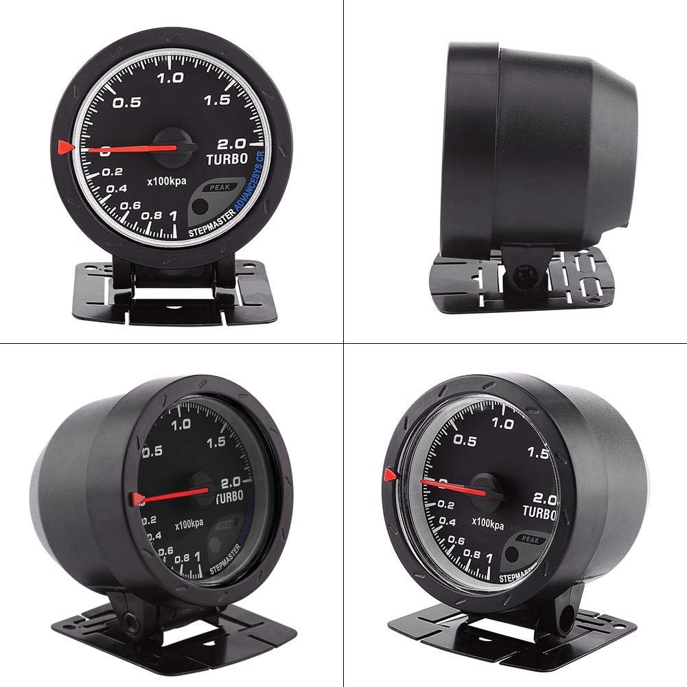 Ladedruck Anzeige, Fydun Ladedruckanzeige Universal 60mm LED Turbo Ladedruckanzeige Schwarz Shell fü