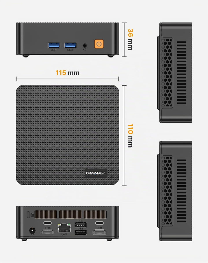 C4 Ryzen 5 3550H Mini PC, bis zu 3.7GHz, Light Gaming PC, 16GB DDR4 512GB M.2 SSD, Triple 4K 60Hz Di