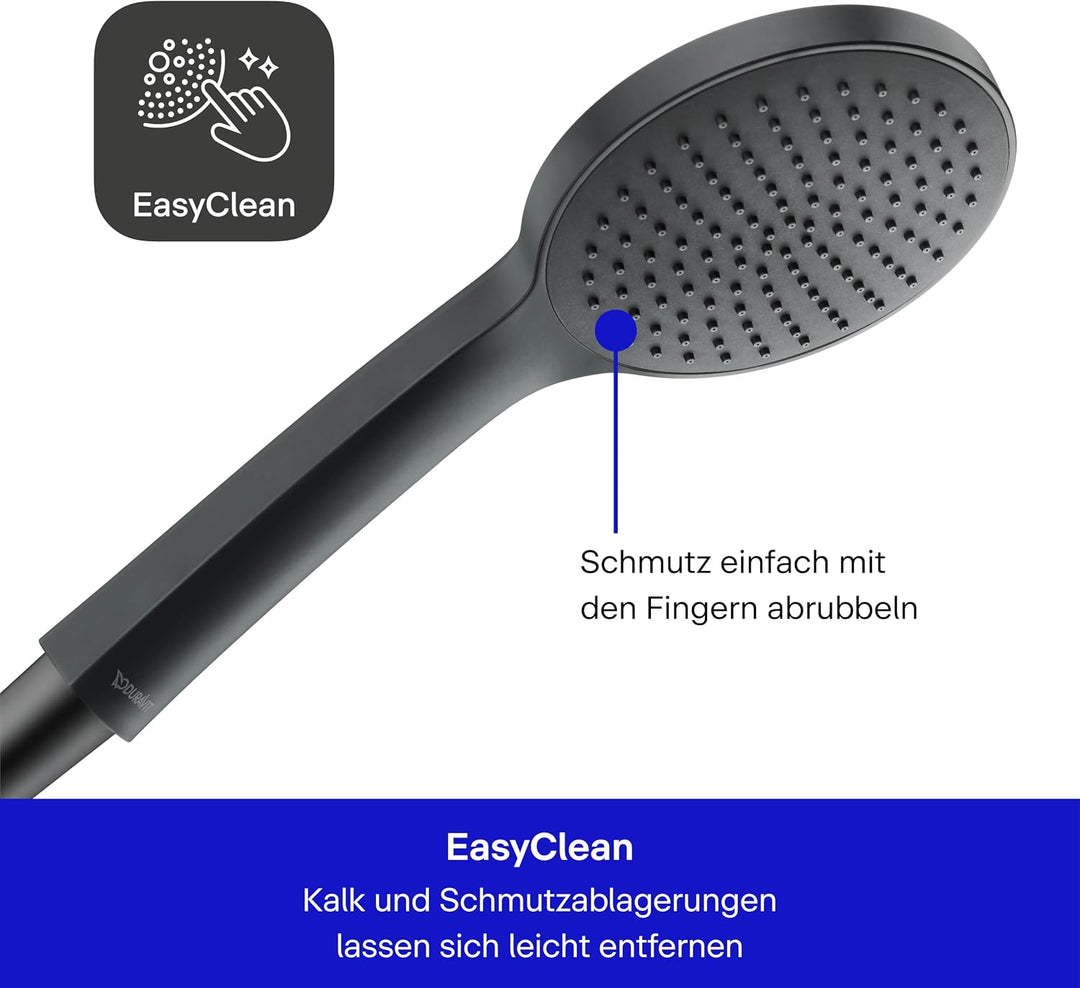 Duravit Universal Duschkopf, Duschbrause Strahlart Rain, Handbrause rund (Ø 110 mm), Brausekopf mit