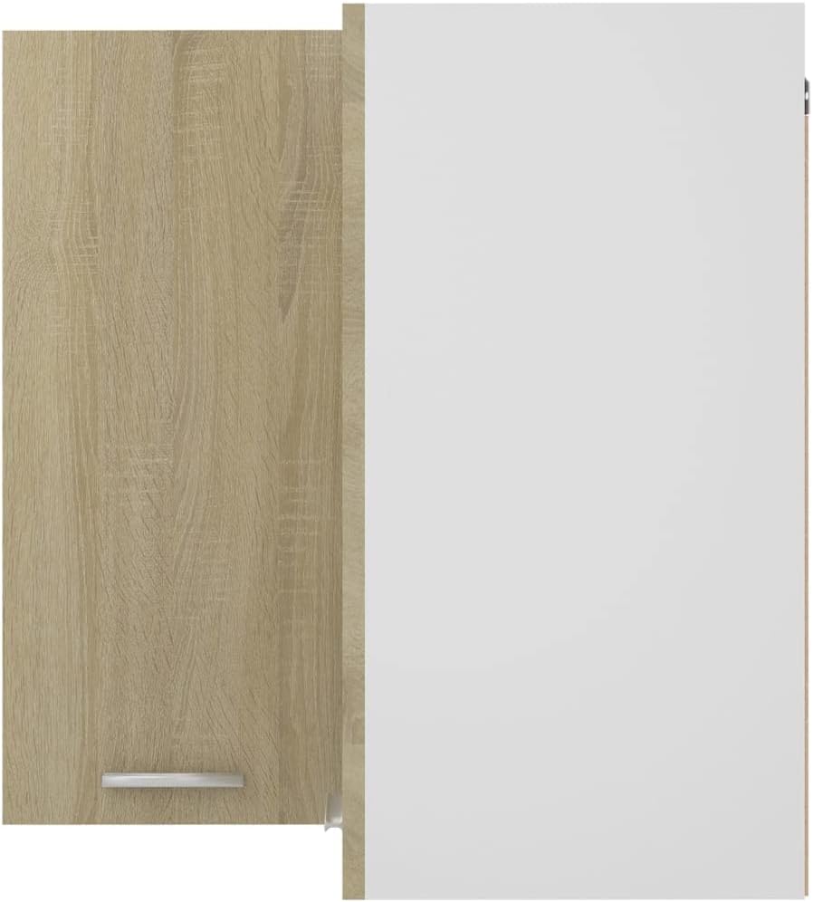 Eckhängeschrank Sonoma-Eiche 57x57x60 cm Holz KüChenschrank Eckschrank Vorratsschrank KüChenuntersch