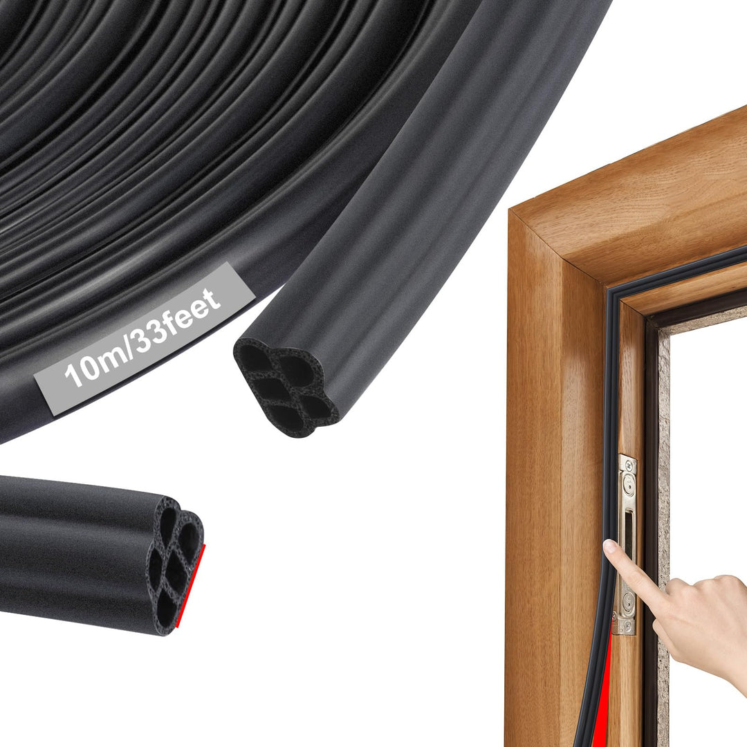 Cozary Türdichtung selbstklebend 10mm x 7.5mm, Dichtungsband Gummi für Haustür und Fenster, Zuglufts