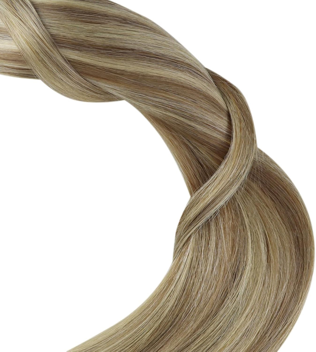 YoungSee Echthaar Extensions Tape Hellbraun 60 cm Tape in Extensions Echthaar Braun Blond Tape in Ex