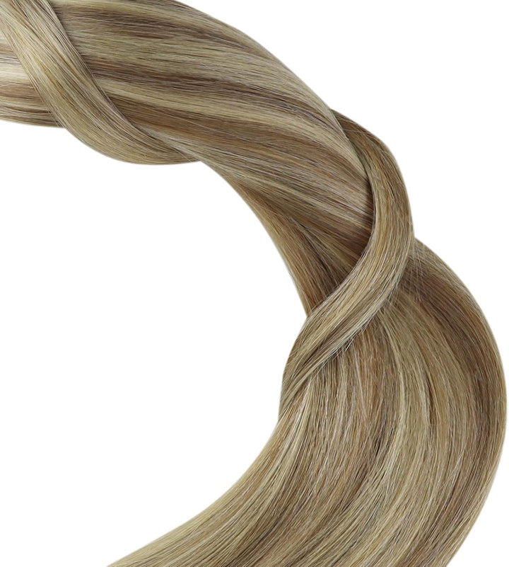 YoungSee Echthaar Extensions Tape Hellbraun 60 cm Tape in Extensions Echthaar Braun Blond Tape in Ex