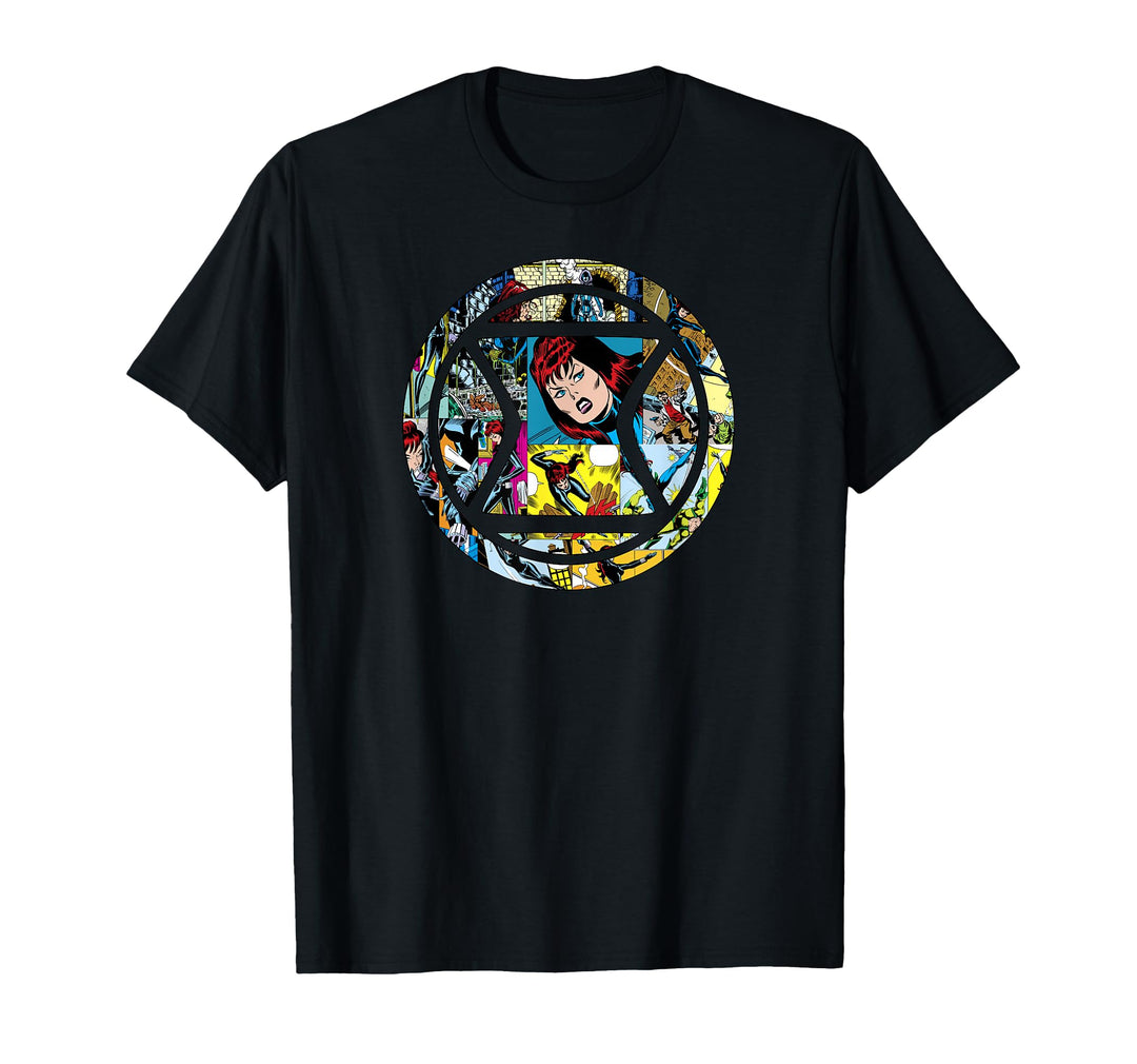 Men's Black Widow Mosaic Graphic T-Shirt Medium Baby Blue