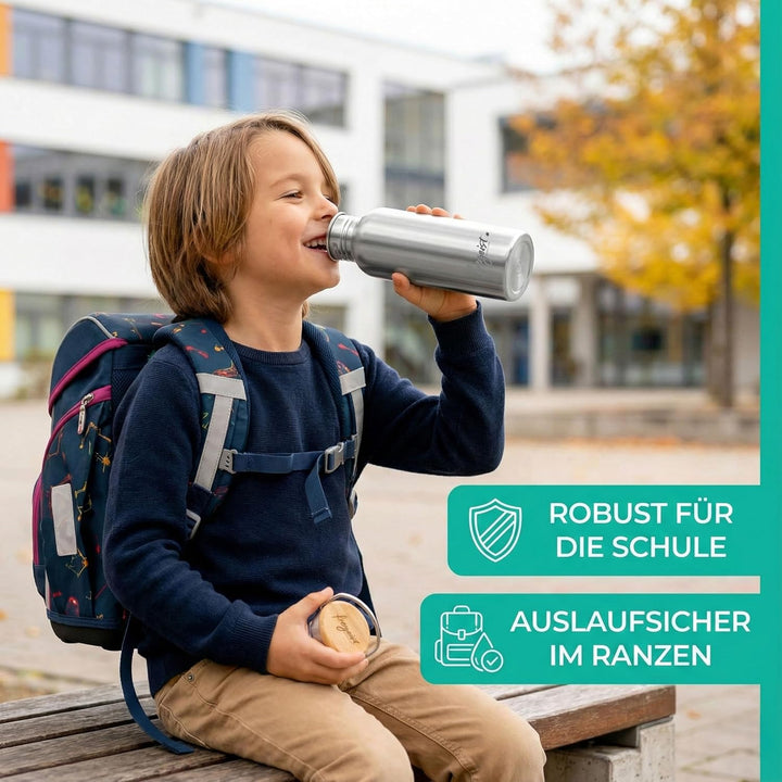 freigeist Trinkflasche Edelstahl einwandig mit Gratis Sportverschluss - Trinkflasche 1l | 750 | 500