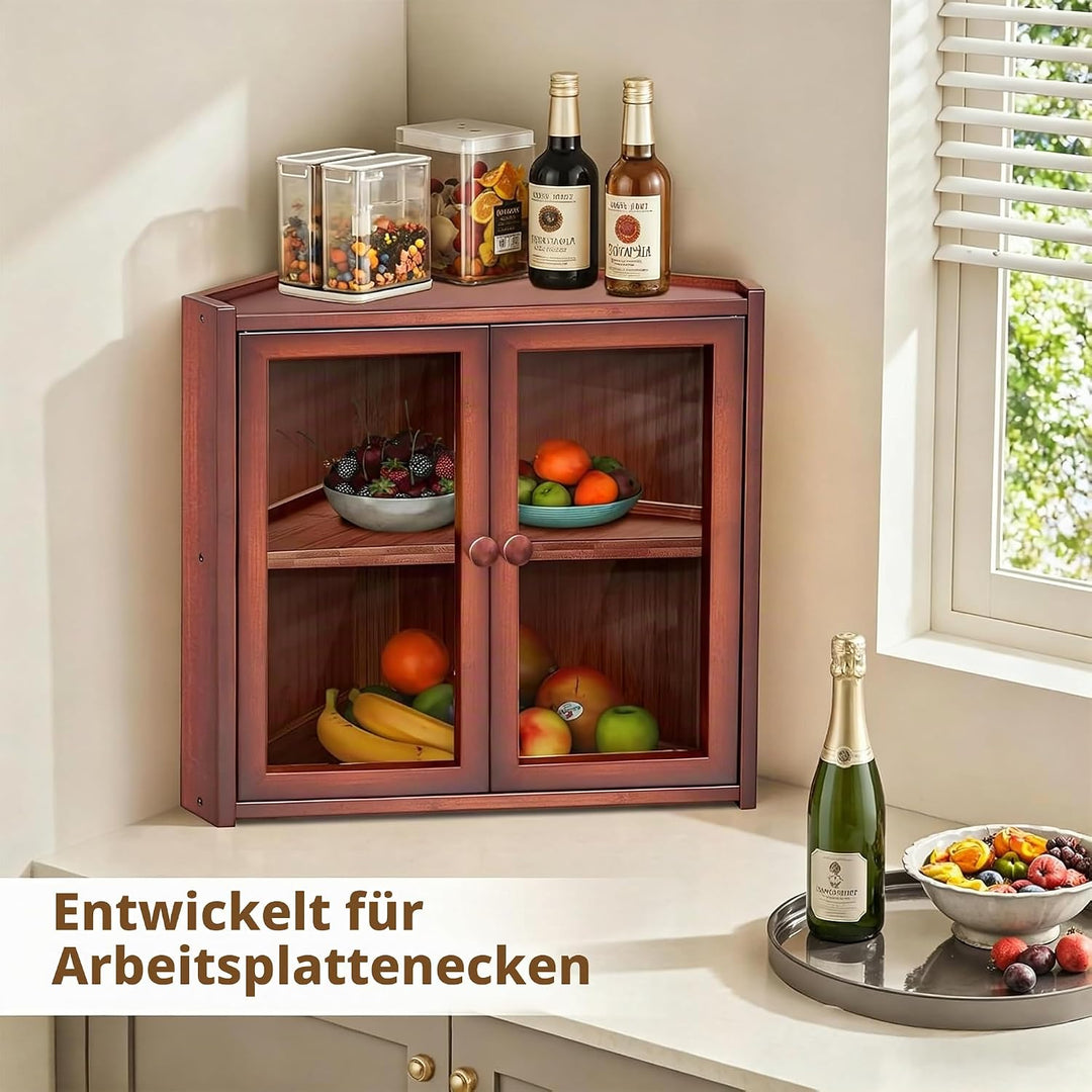 BAMBANG Brotkasten Ecke Bambus 2 Etagen Gross,Brotaufbewahrung Frischhalten Brotbehälter Brotschrank