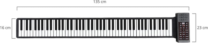 McGrey RA-88 Rollpiano - Faltbares Klavier zusammenrollbar für Transport - Li-Ionen Akku - Praktisch