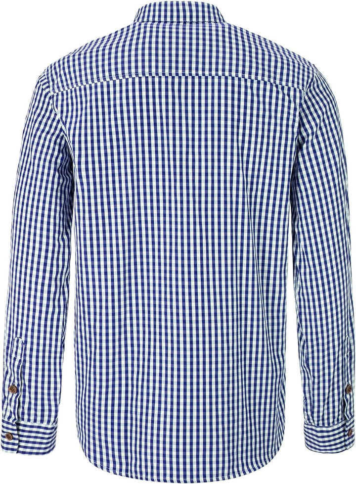 Trachtenhemd Herren, 100% Baumwolle Oktoberfest Hemd Herren Langarm Freizeithemd für Männer, Grössen