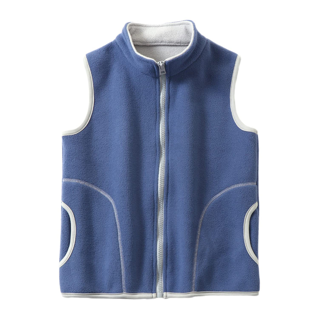 ANIMQUE Kinder Jungen Mädchen Fleeceweste Stehkragen Reissverschluss Doppellagiges Polar Fleece West