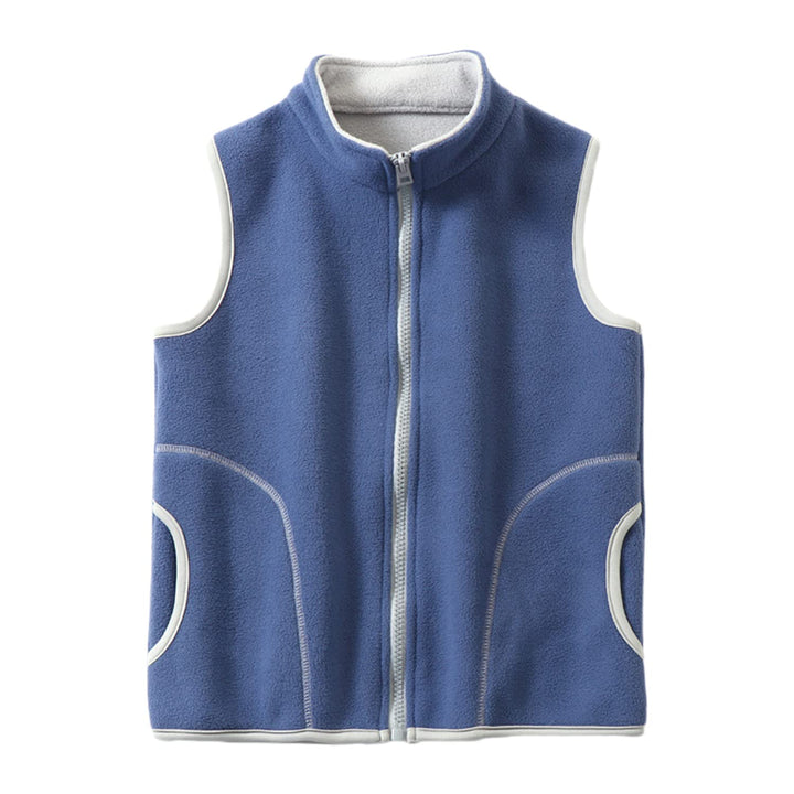 ANIMQUE Kinder Jungen Mädchen Fleeceweste Stehkragen Reissverschluss Doppellagiges Polar Fleece West