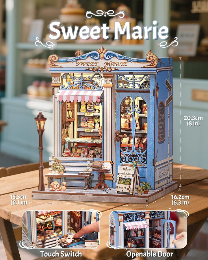 CUTEBEE Book Nook Kit – DIY Puppenhaus Häuser, Miniatur Haus Selber Bauen Bausatz für Erwachsene, 3D