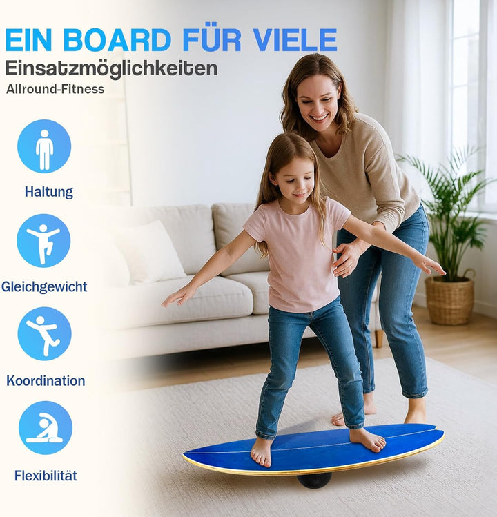 Balance Board, Balance Board mit Halbkugel, Surf Balance Wackelbrett Kinder & Erwachsene, Surfboard