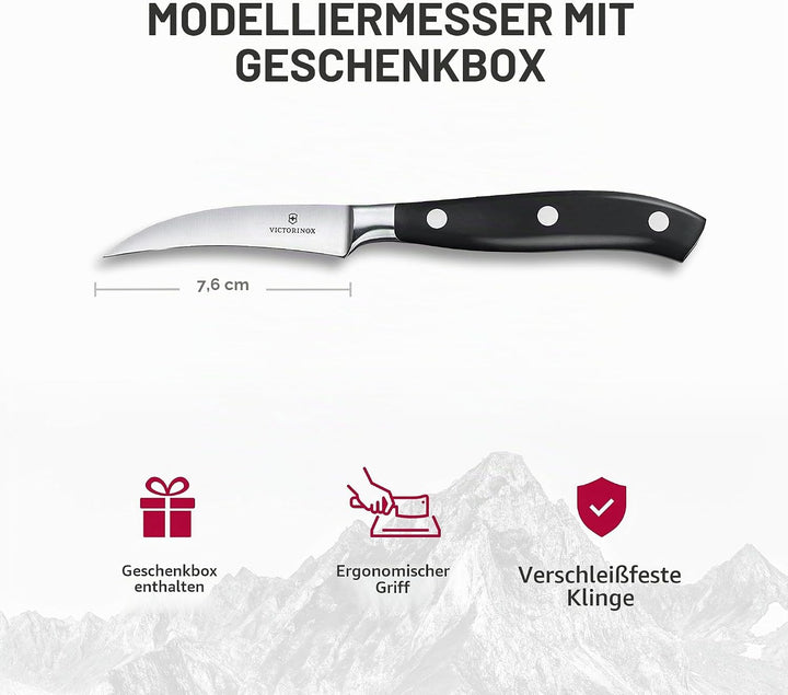 Victorinox, Grand Maître, Profi Tourniermesser, Extra Scharfe Klinge, gerader Schliff, 8 cm, Robuste