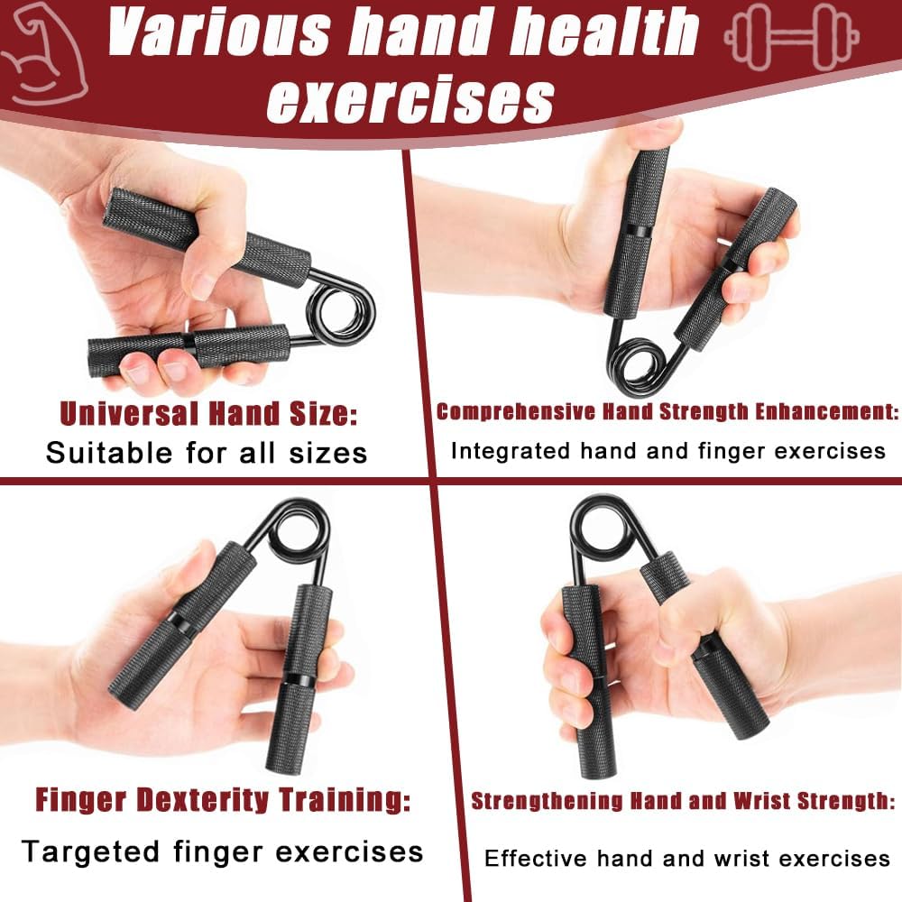 Handtrainer Unterarmtrainer, 4er (50-200LB) Metall Griffkraft Trainer Set mit Fingerstrecker, Handtr