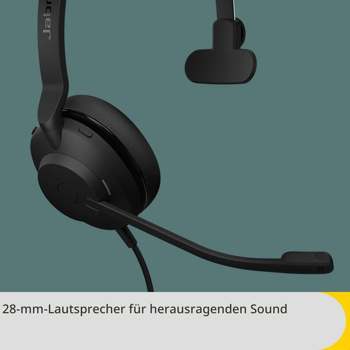 Jabra Evolve2 30 SE – Kabelgebundenes Mono-Headset mit Geräuschunterdrückung und 2-Mikrofon-Technolo