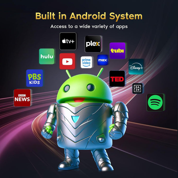 Smart Mini Beamer Android 11, Unterstützt 4K 1080P, Beamer Klein Projektor Tragbarer mit WiFi 6 und