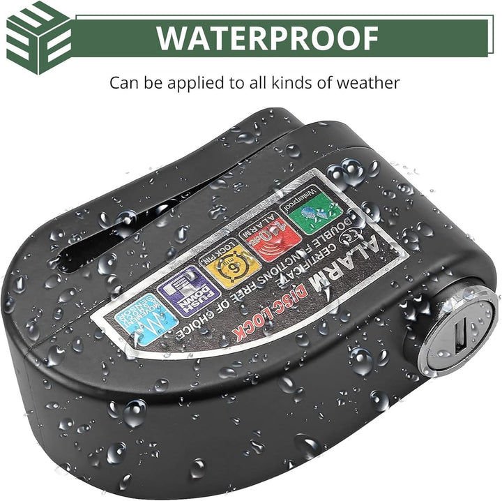 EYPINS Bremsscheibenschloss Motorrad Alarm 110dB, Scheibenschloss Motorradschloss mit 1,2m Erinnerun