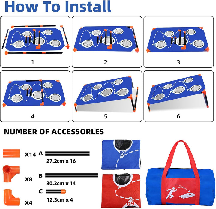 Tragbar Cornhole Spiel Outdoor Cornhole Säckchen mit PVC gerahmt und fünf Löchern zum Punkten für Ki
