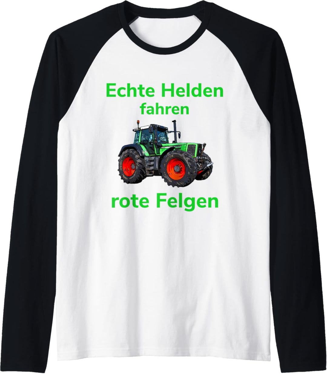 Traktor Landwirt Trecker Echte Helden fahren rote Felgen Raglan
