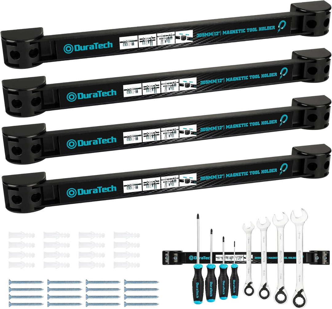 DURATECH Magnetleiste Werkzeug Set 4 Stück, Magnethalter Werkzeughalter Wand, Starke Magnete, Einfac