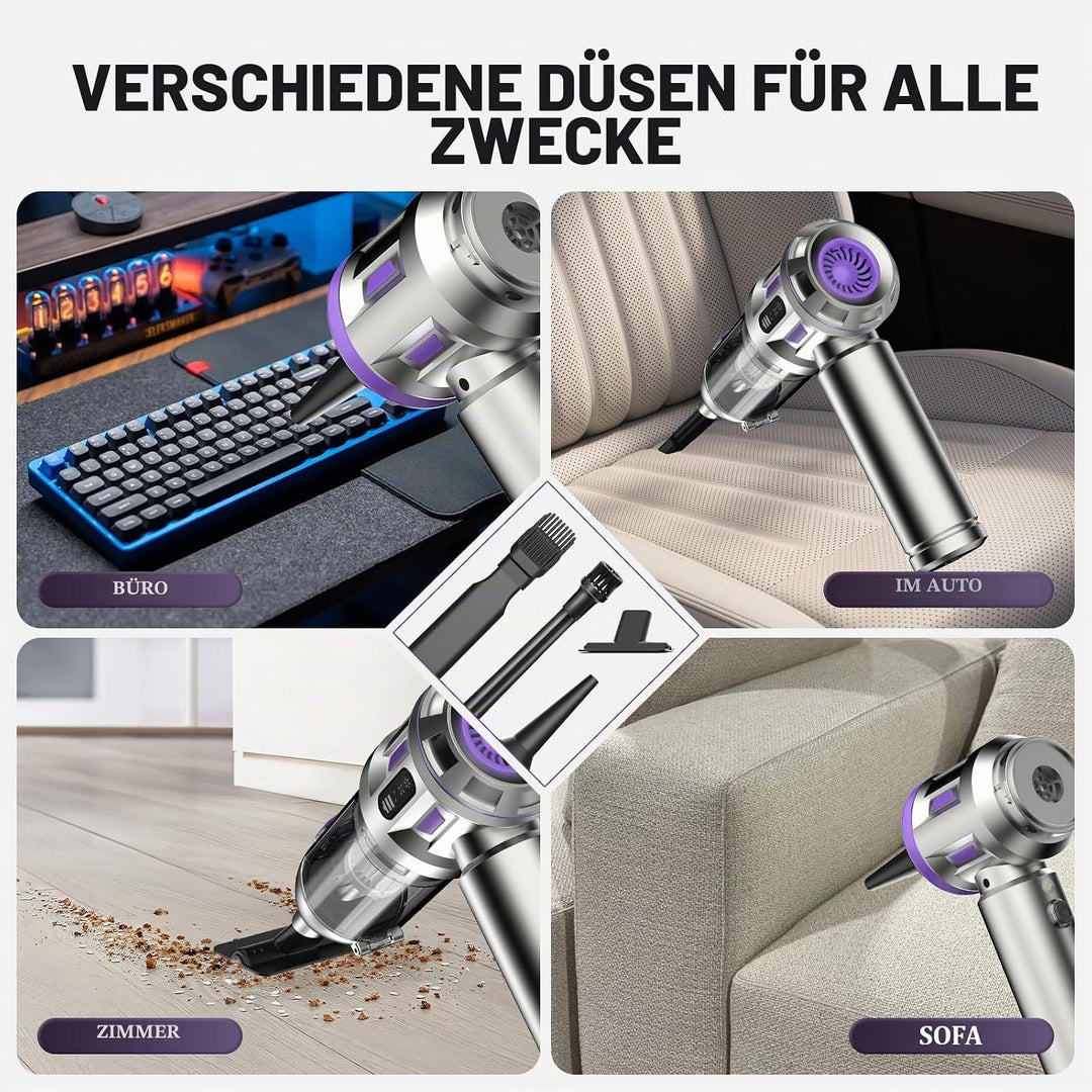 Kabelloser Handstaubsauger, 25000Pa Auto-Staubsauger, tragbarer Staubsauger mit bürstenlosem Motor,