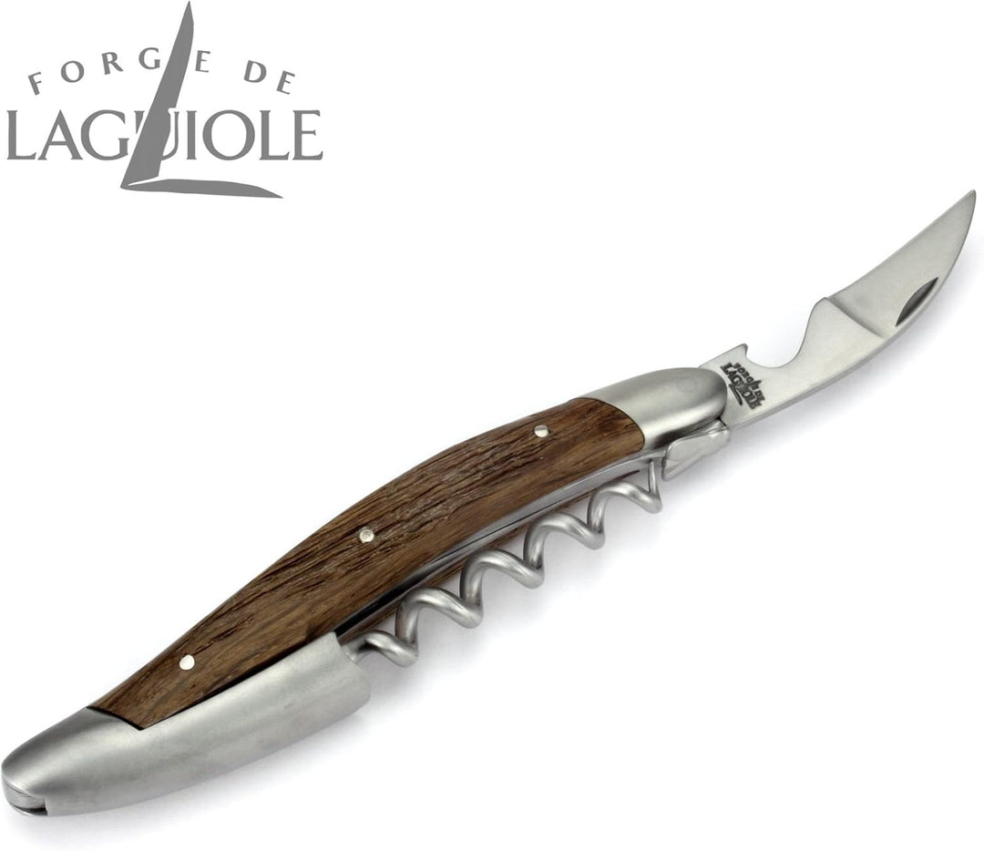 Forge de Laguiole Kellnermesser Sommelierbesteck - Griff fossile Mooreiche Morta - Edelstahl matt
