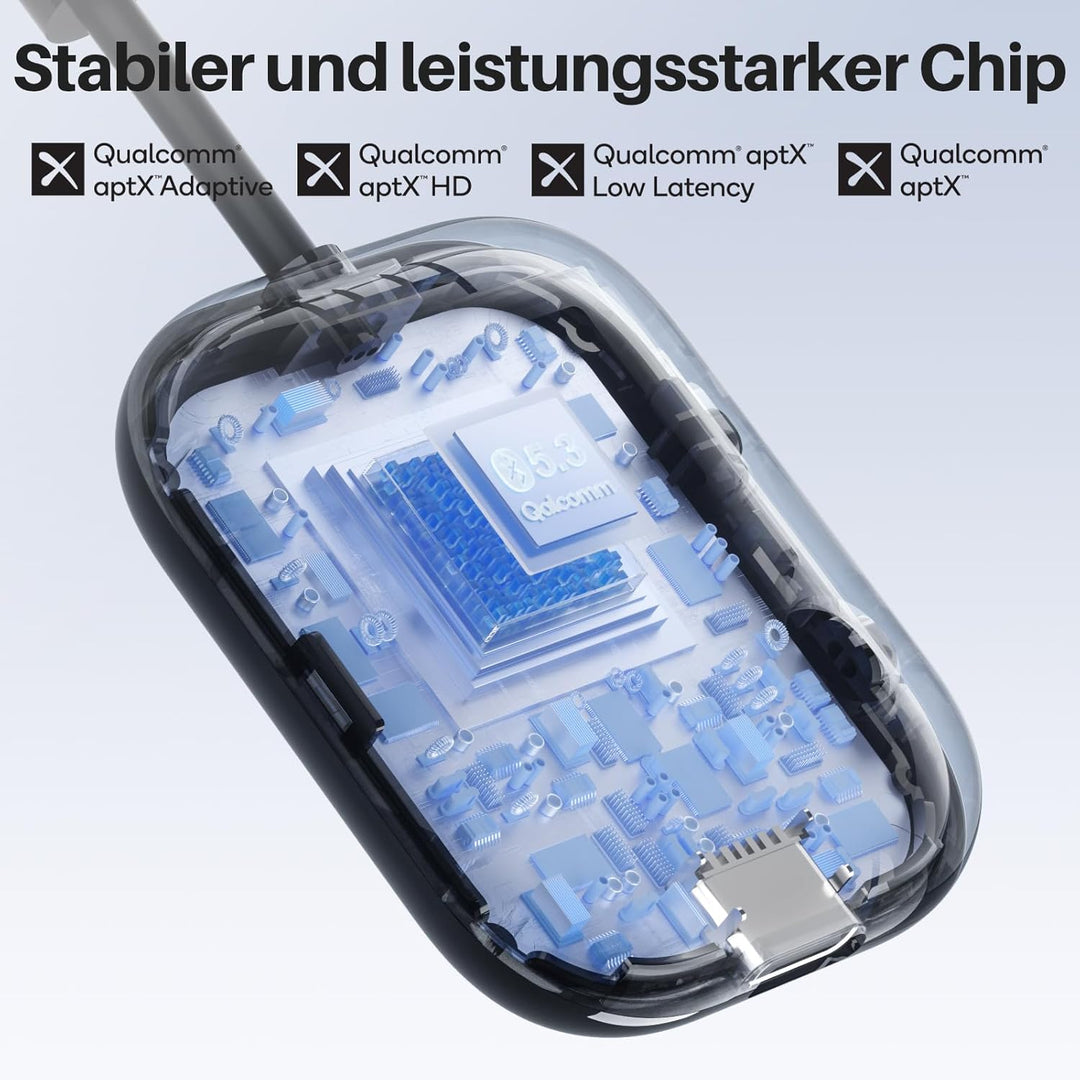 1Mii SafeFly Min+ Bluetooth Sender und Empfänger, Bluetooth Adapter für Flugzeuge, 2 Geräte können a