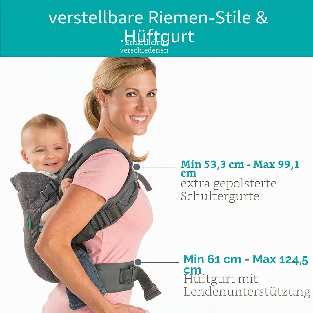 Infantino Flip Advanced 4-in-1 Babytrage – Ergonomische Babytrage mit 4 Tragepositionen – Für Säugli