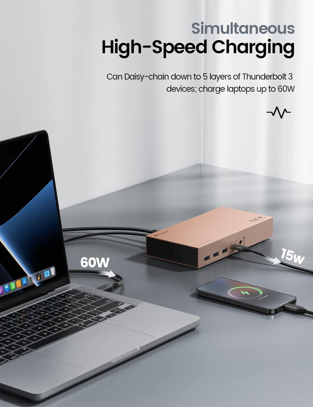 Yottamaster Thunderbolt 3 Docking Station Dual Monitor mit Dual 4TB NVMe/SATA Gehäuse, 11 in 1 USB C
