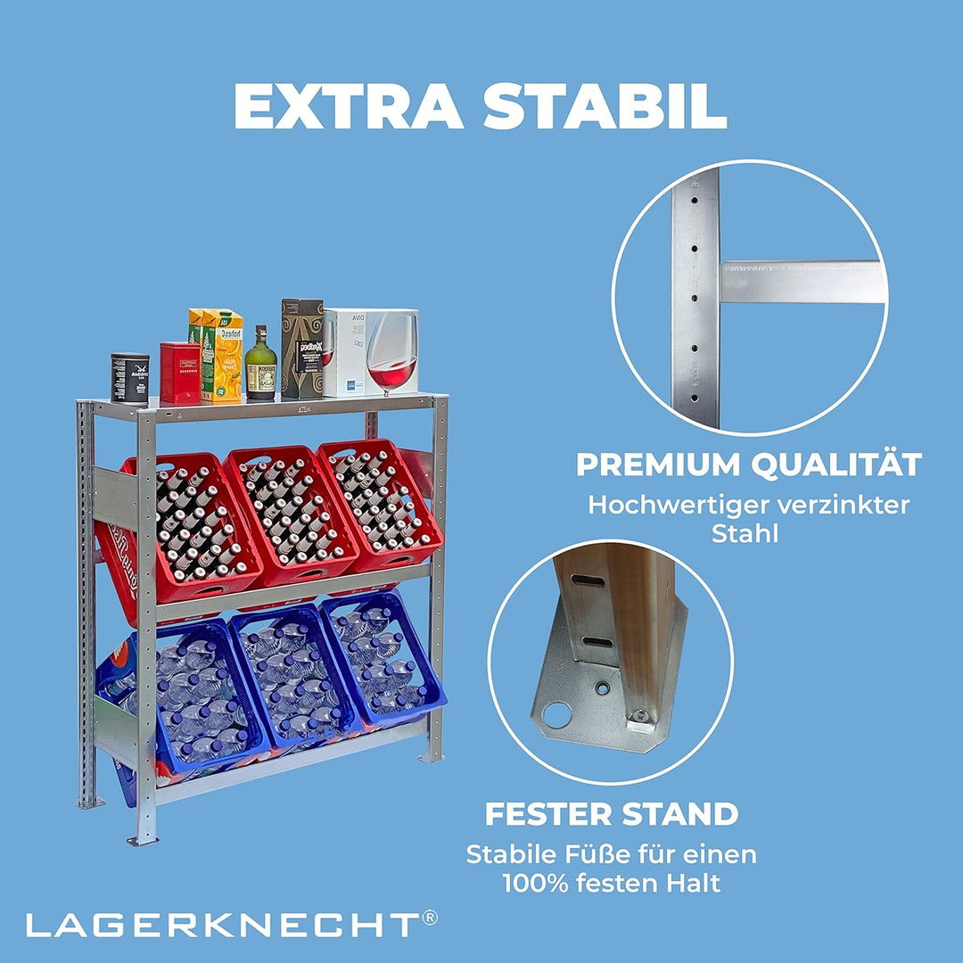 Lagerknecht Getränkekistenregal 6 Kisten Made in Germany professionelle Ordnung für Kisten Regal für