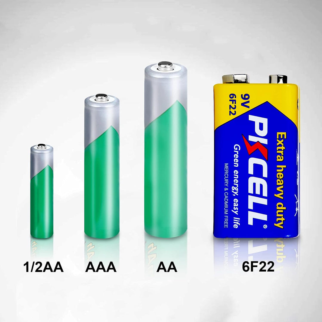 Batterie 9V 6F22 Blockbatterie Langlebig für Rauchmelder,Multimeter,20 Stück,PKCELL Packung mit 20 S