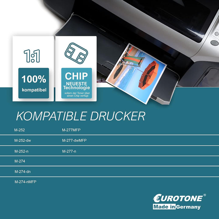 Eurotone XXL kompatibler Toner 4X kompatibel für HP Color LaserJet Pro M252 M274 M277 ersetzt CF400X