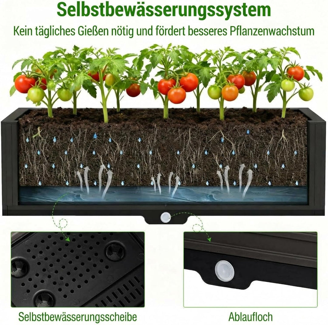 150cm Tomatentopf mit Rankgitter 2Stk, Selbstbewässerung Tomatenkübel mit Wasserspeicher, Gross Toma