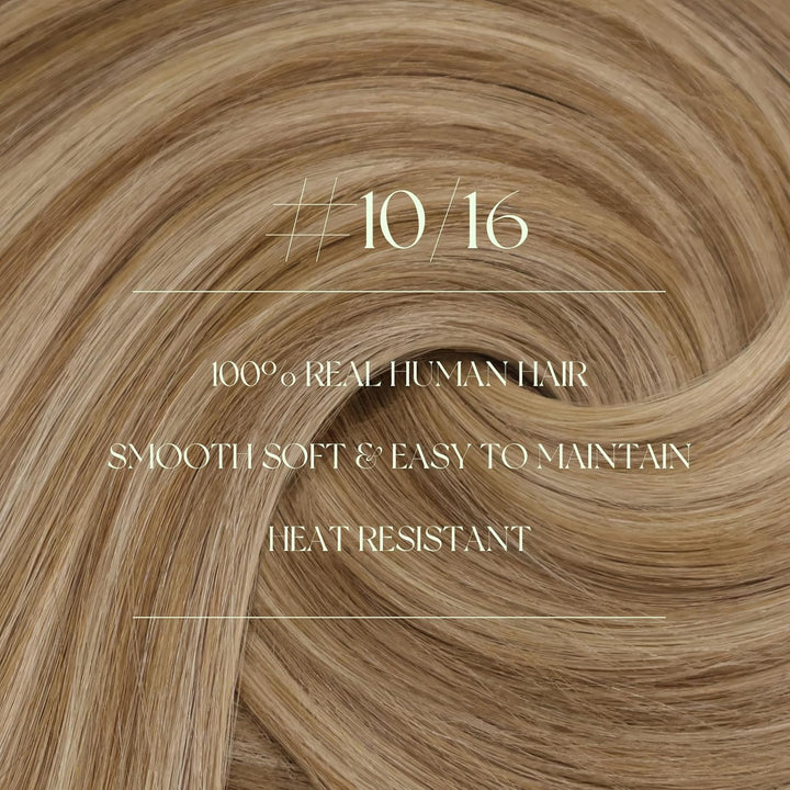 RUNATURE Blond Clip Extensions Echthaar Dunkelblond mit Goldblond Glatt Haar Clip in Haarextensions