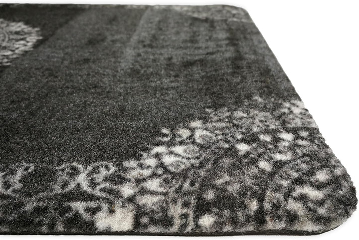 deco-mat Fussmatte Orient (50 x 70 cm, Schwarz) - rutschfeste und waschbare Fussmatte für aussen/inn
