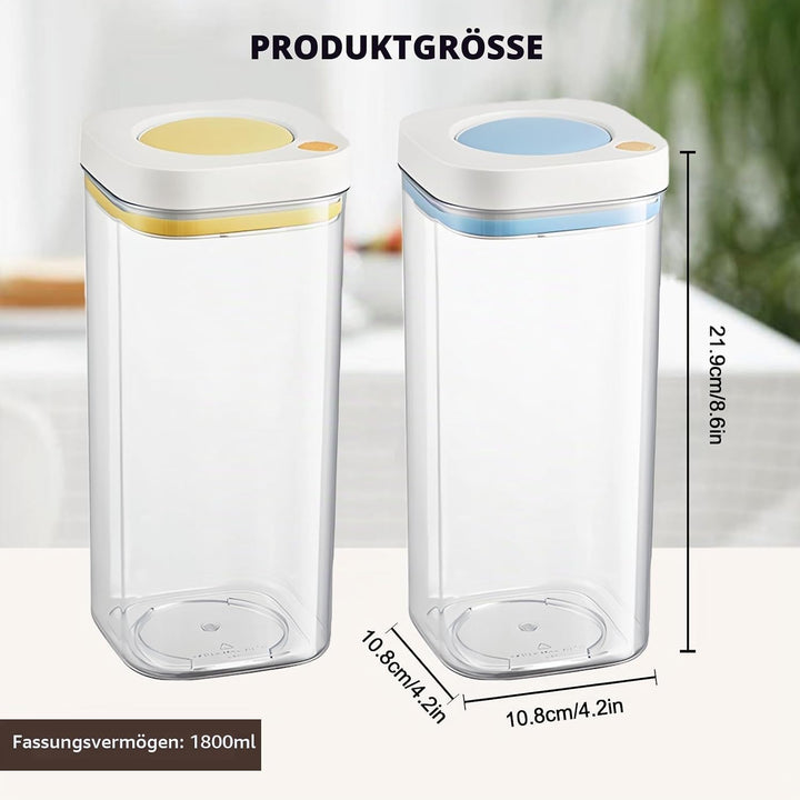 2er Set Kaffeedose Luftdicht, Vorratsdosen 1800 ml, Kaffeebohnen Behälter, Kaffeebehälter Luftdicht,