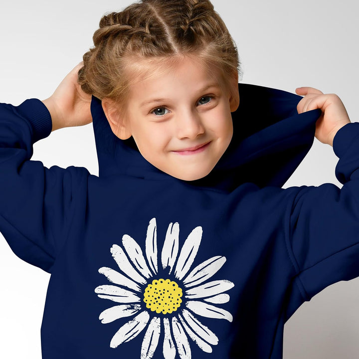 Neverless® Kinder Hoodie Mädchen Blumen Aufdruck Kapuzenpullover Sweatshirt Kapuze Navy 116, Navy 11
