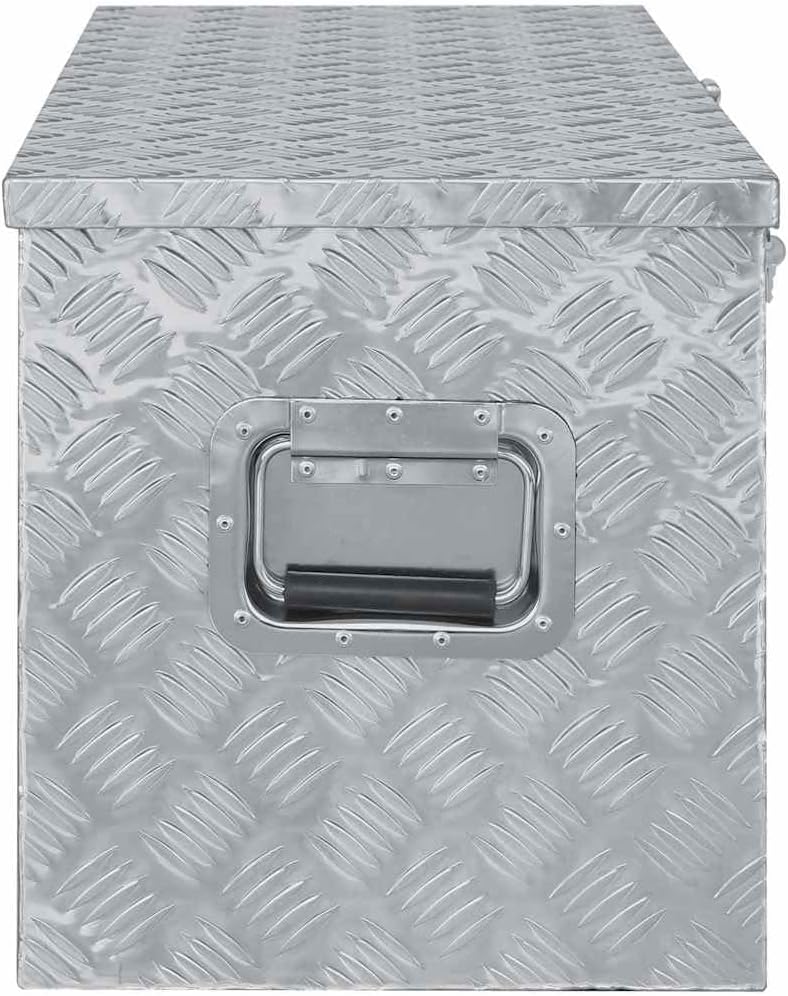 vidaXL Werkzeugbox Aluminium 110,5x38,5x40cm Alu Box Koffer Transportkiste 110.5 x 38.5 x 40 cm Silb