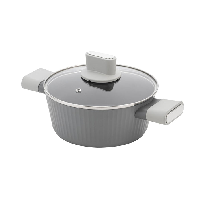 FLORINA Aluminiumtopf Serrano 2,1 l 20 cm I Töpfe mit Soft-Touch-Griffen I Leichter und langlebiger