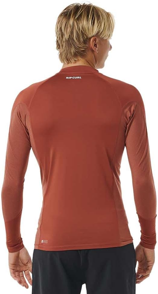 Rip Curl Herren Waves UPF 50 Performance Long Sleeve Rashguard Rash-Guard-Shirt M Rot 241, M Rot 241
