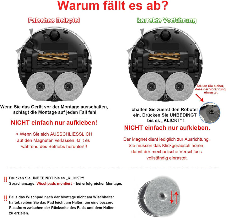 Wischtuchhalter passend für Dreame X50 Ultra Complete, X50 Master, L40s Pro Ultra, L50 Pro Ultra Rob