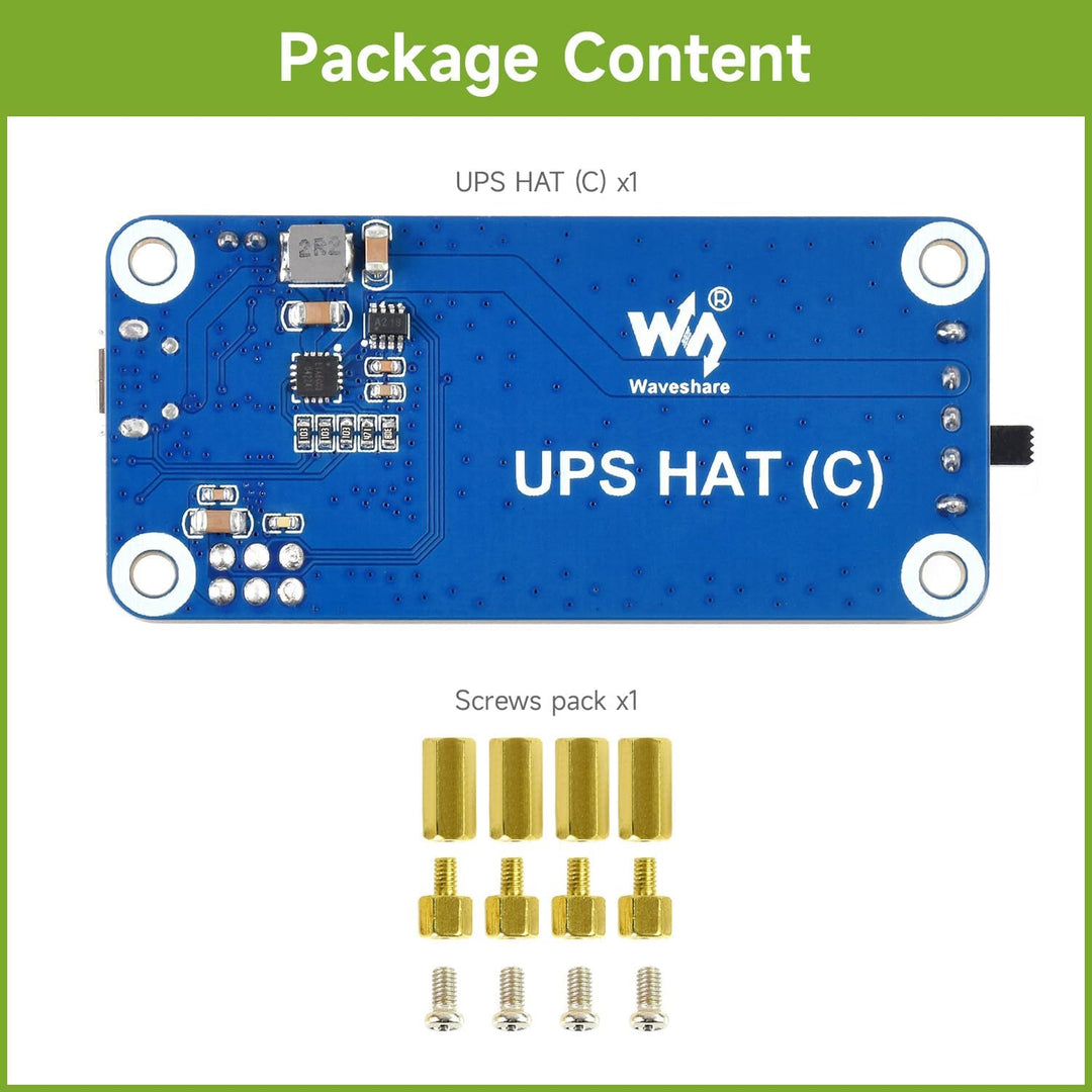 Waveshare UPS HAT (C) for Raspberry Pi Zero 5V Uninterruptible Power Supply Multi Battery Protection