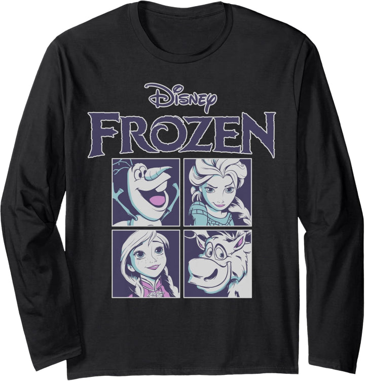 Disney Frozen Blue Hue Character Portrait Grid Panels C1 Langarmshirt