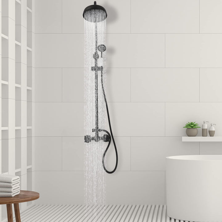 Retro Duscharmatur Duschset, Wandmontierte Regendusche aus Messing, Luxus-Regenmischer-Duschsystem f