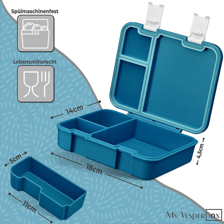 My Vesperbox® Brotdose für Kinder mit Fächern [JIN] - Lunchbox mit Trennfächern - Bento Box - Jausen