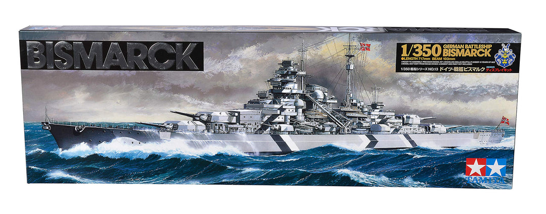 Tamiya 300078013 - 1:350 WWII Deutsches Kampfschiff Bismarck