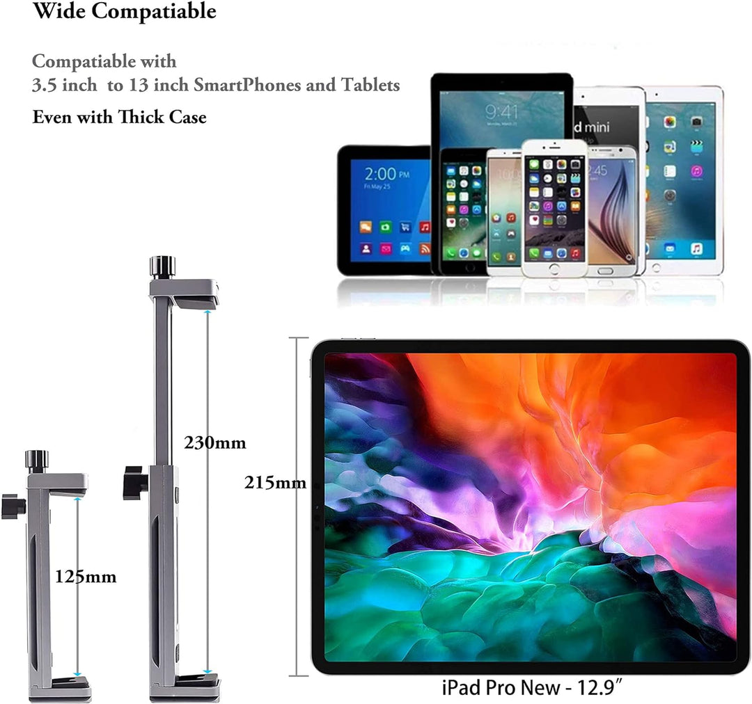 Aluminium iPad Stativ halterung Adapter Ständer mit Kaltschuh Kugelkopf und Fernauslöser für iPad Pr